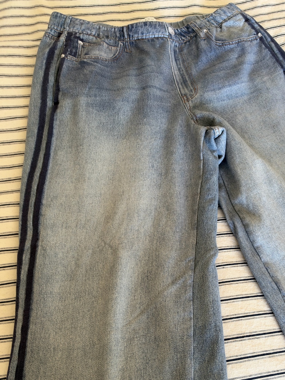 Rag & Bone Miramar Printed Wide Leg Track Pants Jean Look XL